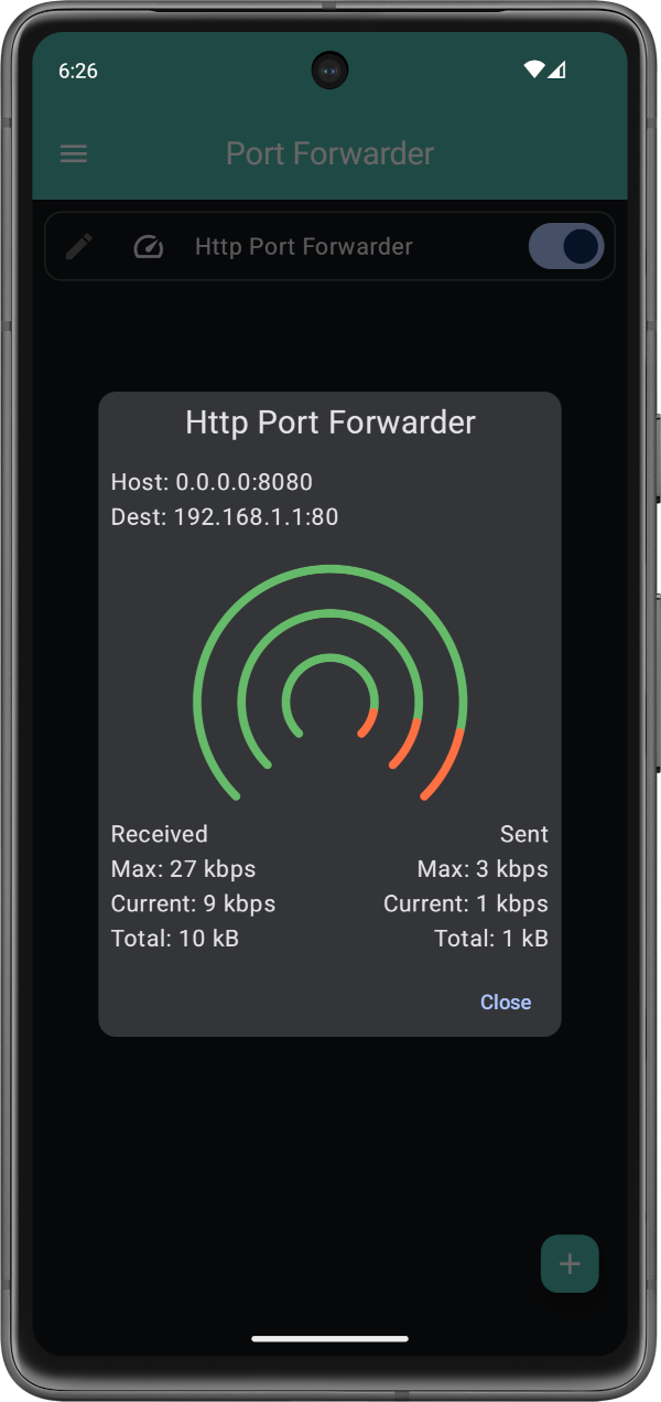 View a Port Forwarder